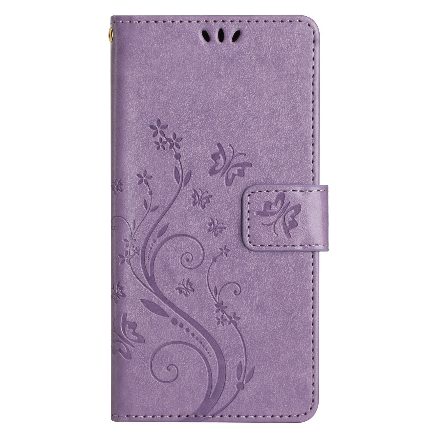 Uniqkart for Samsung Galaxy M14 5G Imprinted Butterflies PU Leather Phone Case Wallet Cover Stand with Strap - Light Purple Uniqkart for Samsung Galaxy M14 5G Imprinted Butterflies PU Leather Phone Case Wallet Cover Stand with Strap - Light Purple